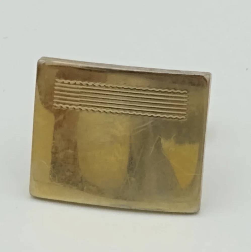 Flex Let Quality Engraved Gold tone Signed Cufflinks Midcentury Vintage